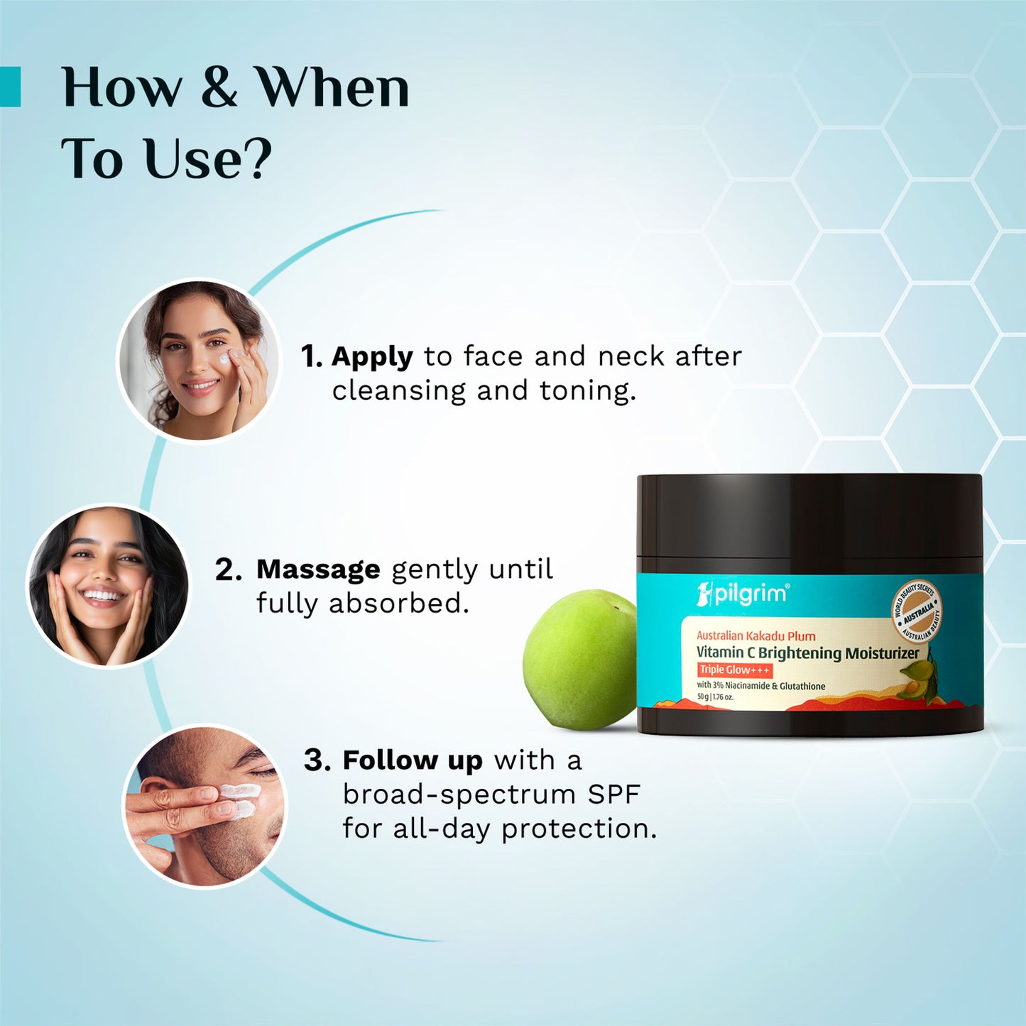 Pilgrim Australian Kakadu Plum Vitamin C Brightening Moisturizer