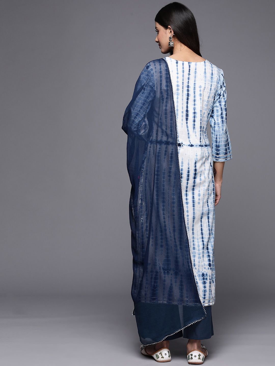 Indyancart VA Women's Dyed Pure Cotton Kurta With Palazzos & With Dupatta