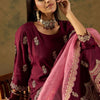 Dhiyona IE Women Floral Embroidered Regular Sequinned Kurta with Trousers & With Dupatta