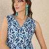 Dhiyona IE Floral Screen Printed V-Neck Pure Cotton Straight Kurta With Trousers