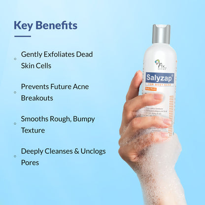 Fixderma Salyzap 2% Salicylic Acid Body Wash Acne Control Back Acne Body Wash for Women & Men