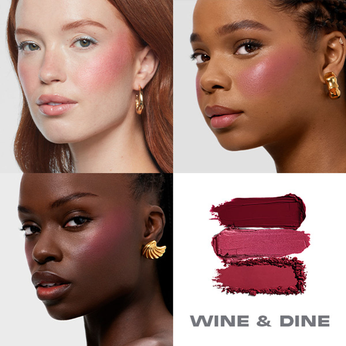MORPHE Cheek Thrills Multi Finish Face Trio - Wine And Dine
