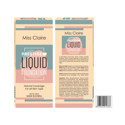 Miss Claire Prestige Liquid Foundation Natural Coverage - 21 Beige