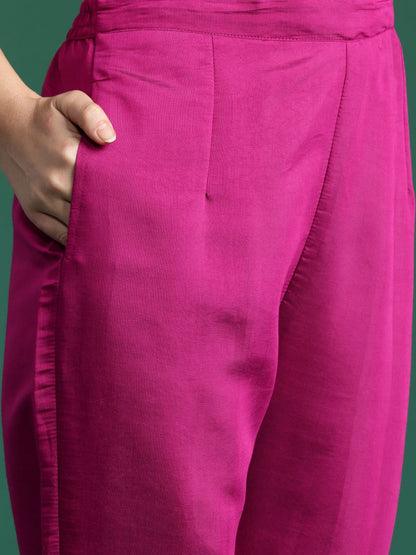 Indyancart IE Women Ethnic Motifs Embroidered Regular Kurta with Trousers & With Dupatta
