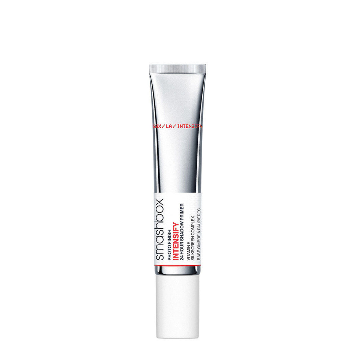 Smashbox Photo Finish Intensify 24 Hour Shadow Primer tube showing branding and applicator for eyeshadow base prep.