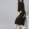 Dhiyona IE Women Black Solid Straight Kurta