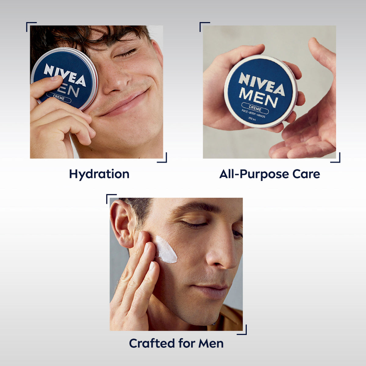 NIVEA Men Creme, Non Greasy Moisturizer, Cream for Face, Body & Hands