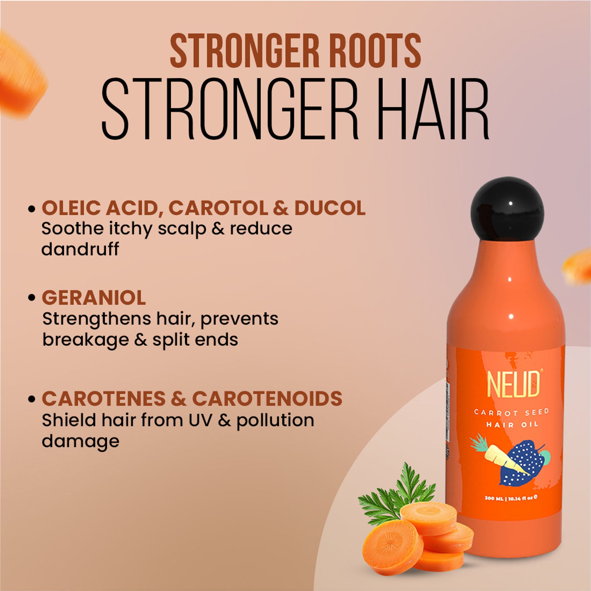 Neud Carrot Seed Premium Hair Oil for Men & Women