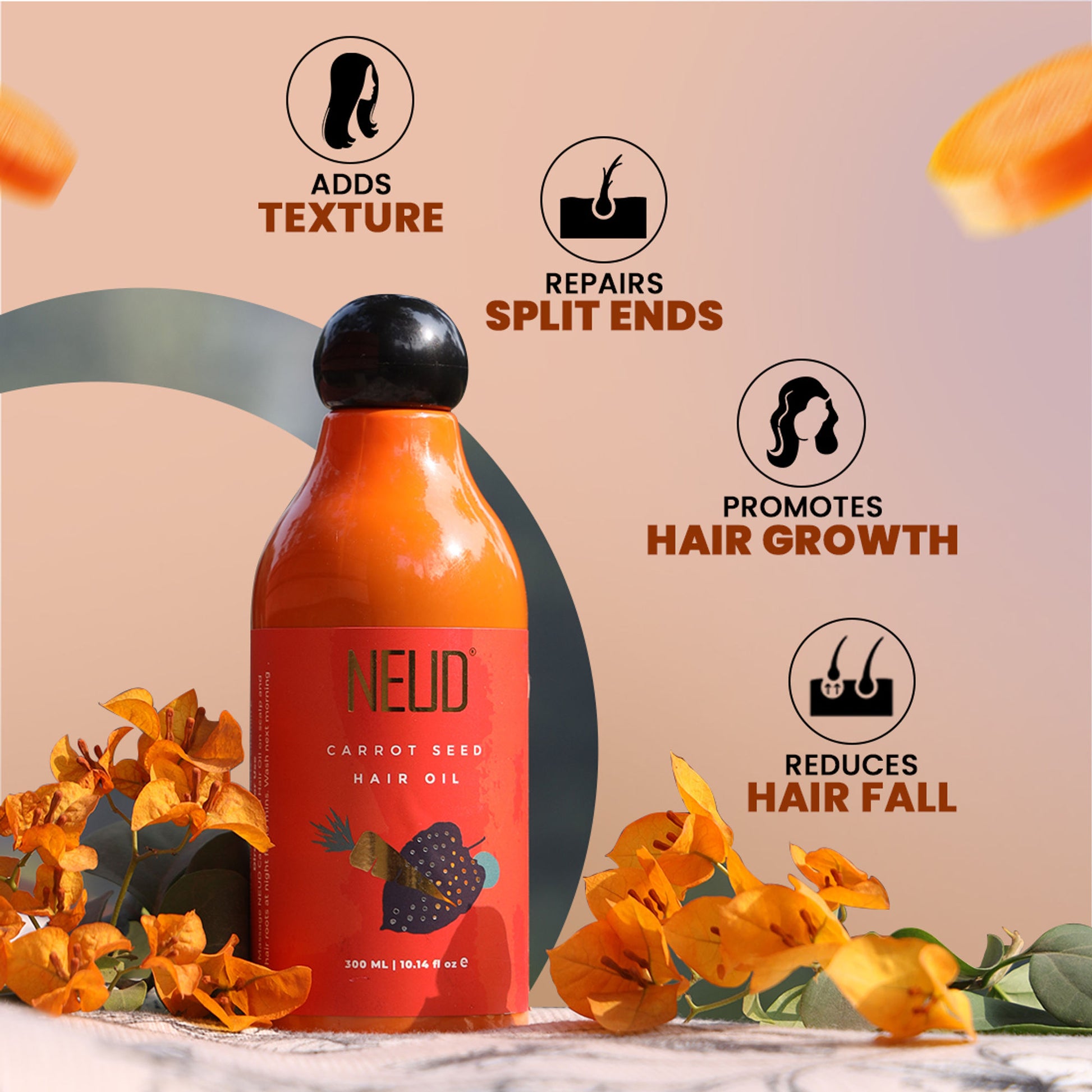 Neud Carrot Seed Premium Hair Oil for Men & Women
