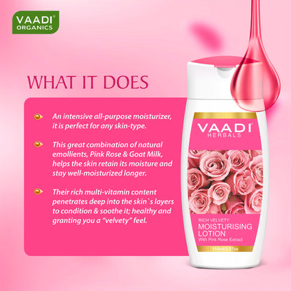 Vaadi Herbals Moisturising Lotion With Pink Rose Extract