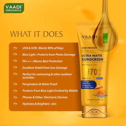 Vaadi Herbals Ultra Matte Sunscreen SPF 70