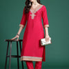 Indyancart IE Ethnic Motifs Embroidered Kurta with Trousers