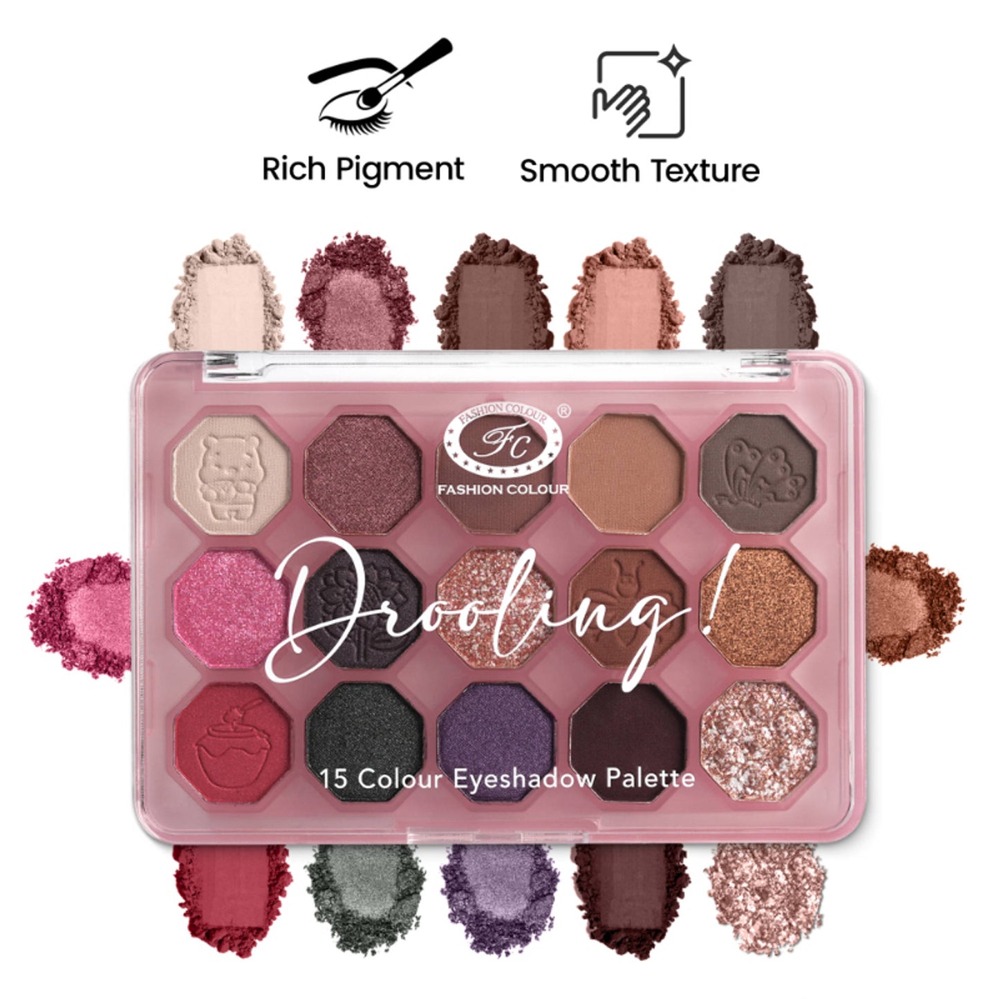 FASHION COLOUR Drooling 15 Colour Eyeshadow Palette - Shade 02