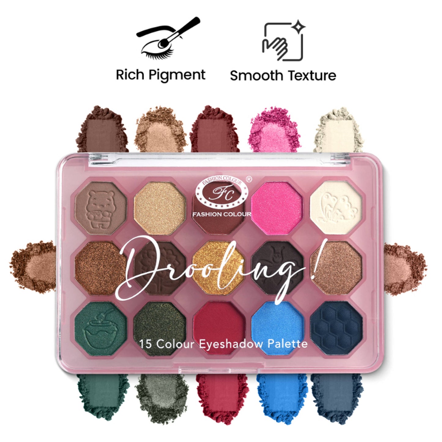 FASHION COLOUR Drooling 15 Colour Eyeshadow Palette - Shade 03