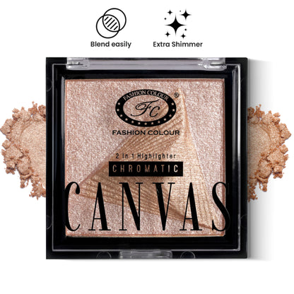 FASHION COLOUR Chromatic Canvas 2-in-1 Highlighter Shade 04 showing the dual-ended highlighter with vibrant colors and sleek design.