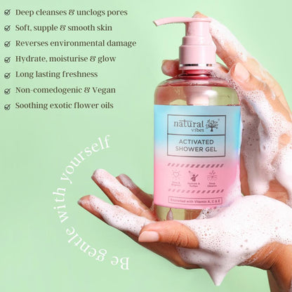 Natural Vibes Activated Shower Gel Body Wash