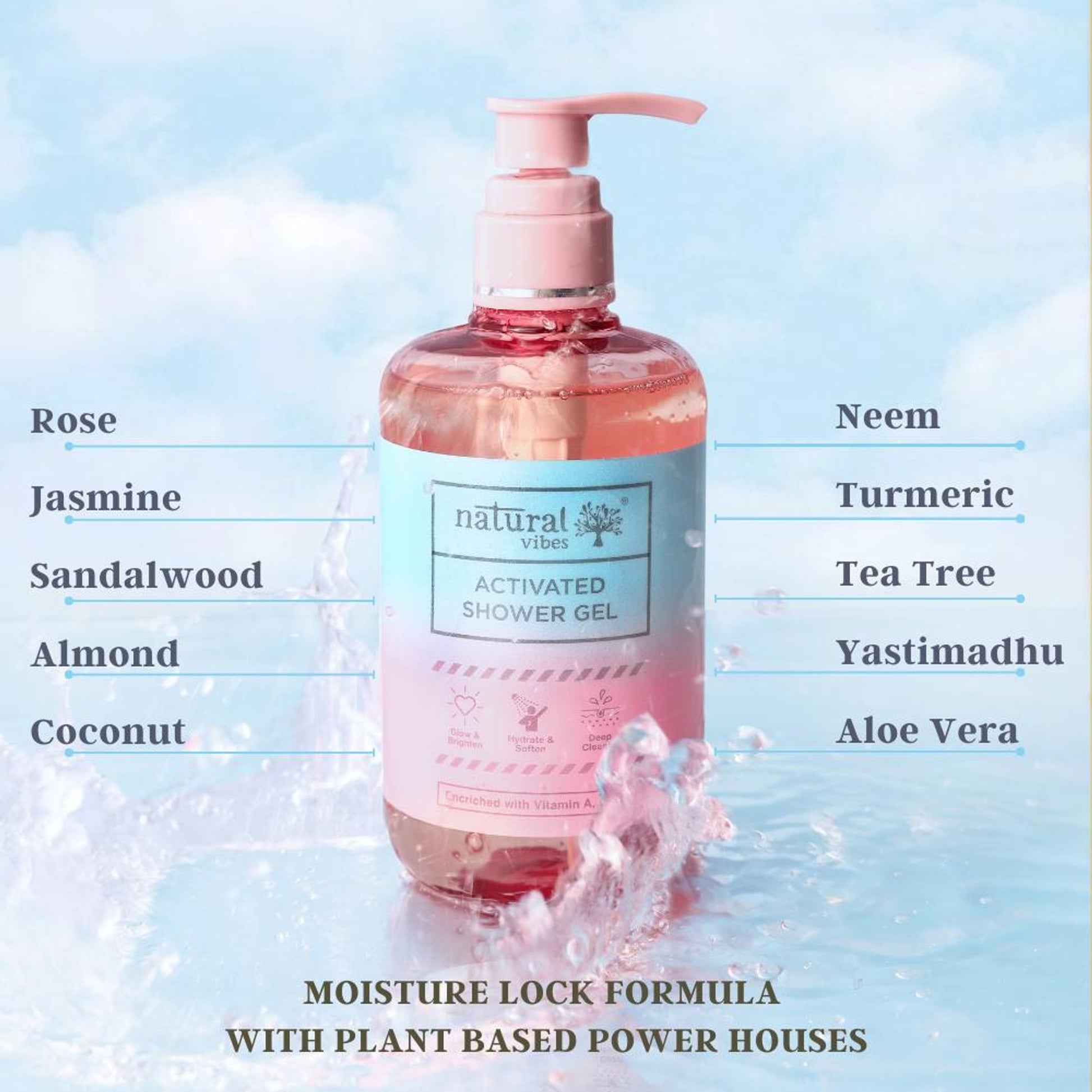 Natural Vibes Activated Shower Gel Body Wash