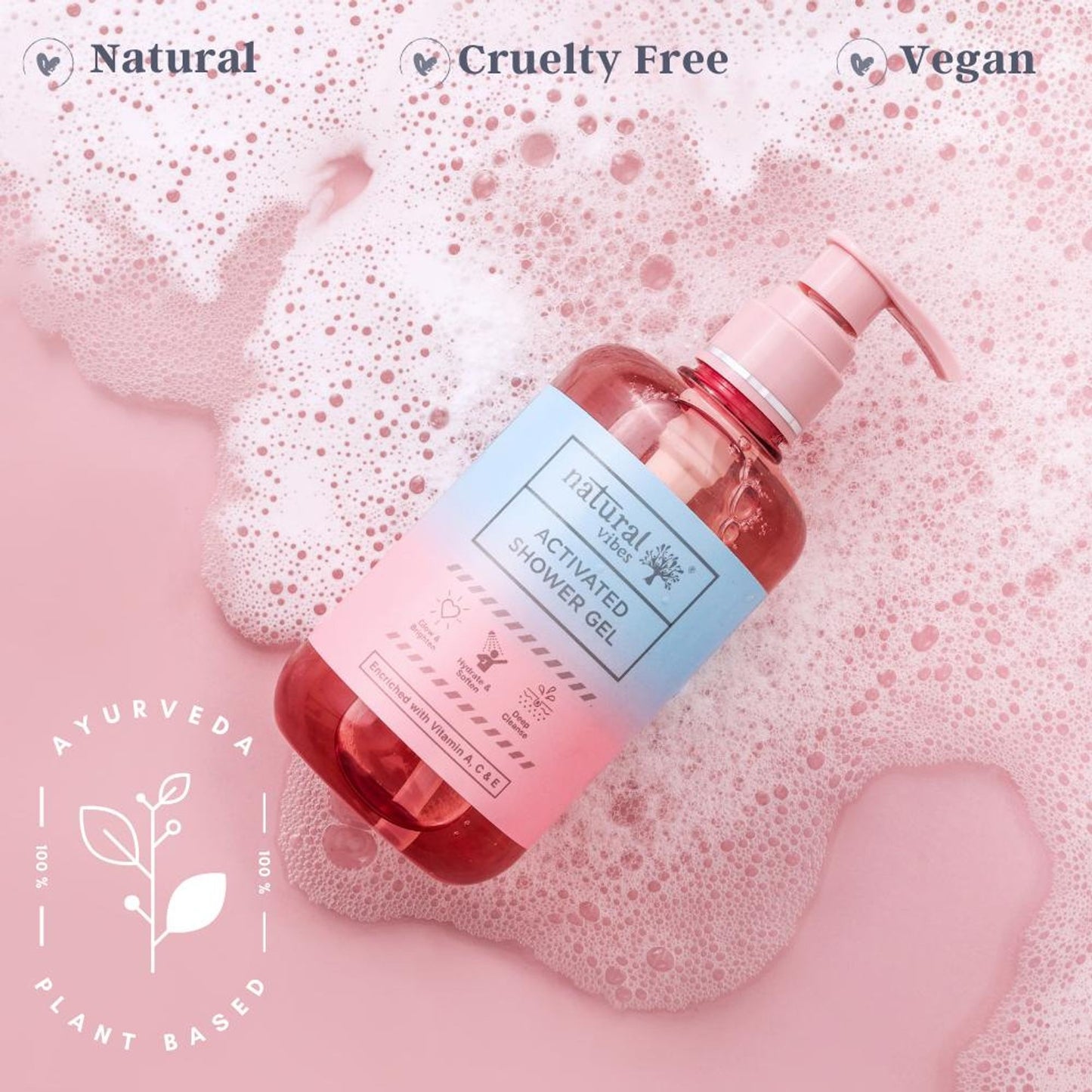 Natural Vibes Activated Shower Gel Body Wash