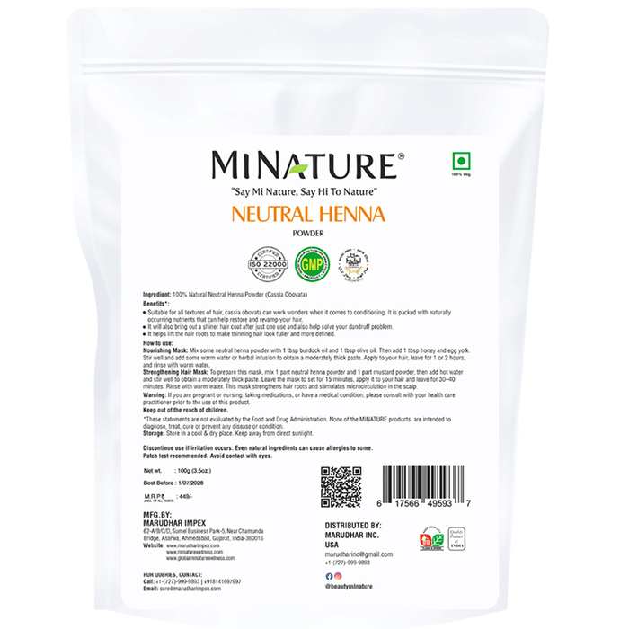 Minature Neutral Henna Powder for hair masks, fine green powder in a bowl, natural hair treatment product.