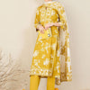 Dhiyona IE Floral Printed Straight Pure Cotton Kurta With Trousers & Dupatta