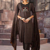 Indyancart IE Women Ethnic Motifs Printed Regular Thread Work Pure Cotton Kurta with Trousers & With Dupatta