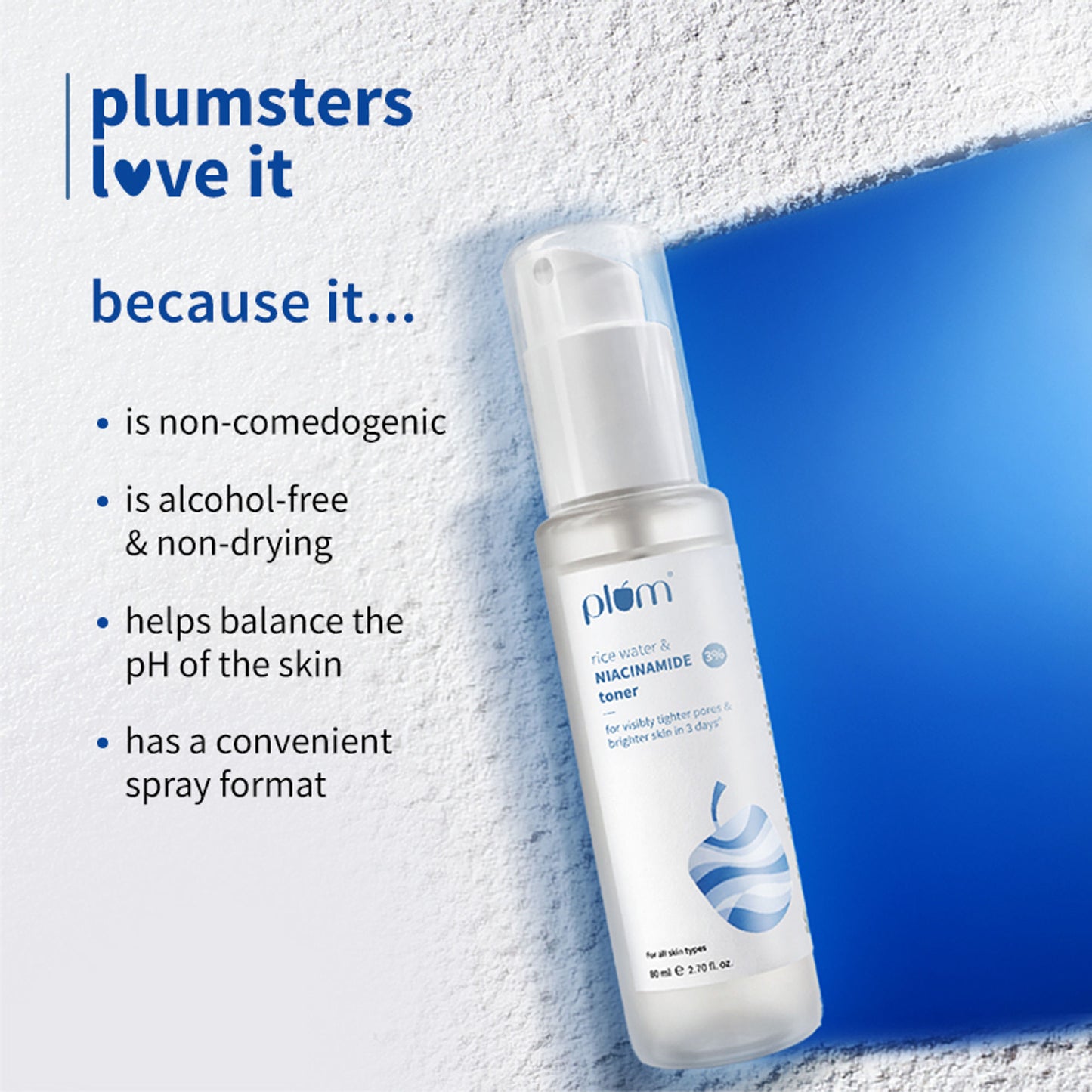 Plum 3% Niacinamide Alcohol-Free Toner With Rice Water