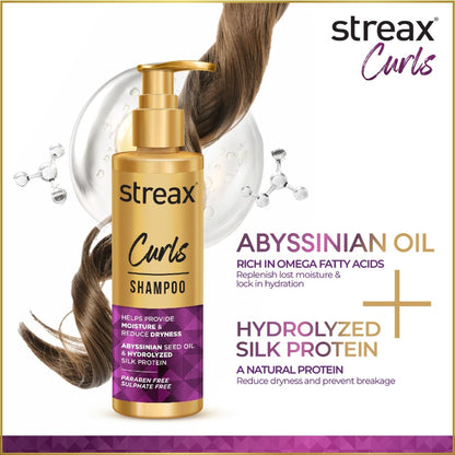 Streax Curl Hair Shampoo For Wavy & Curly Hair