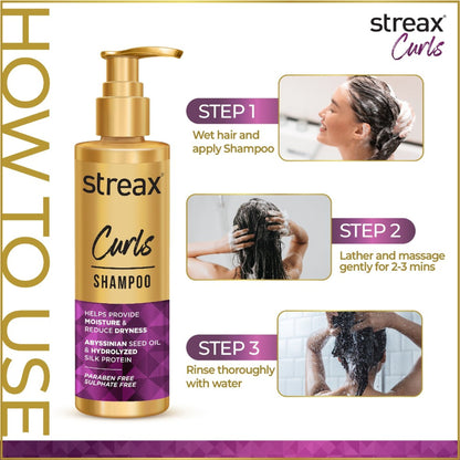 Streax Curl Hair Shampoo For Wavy & Curly Hair