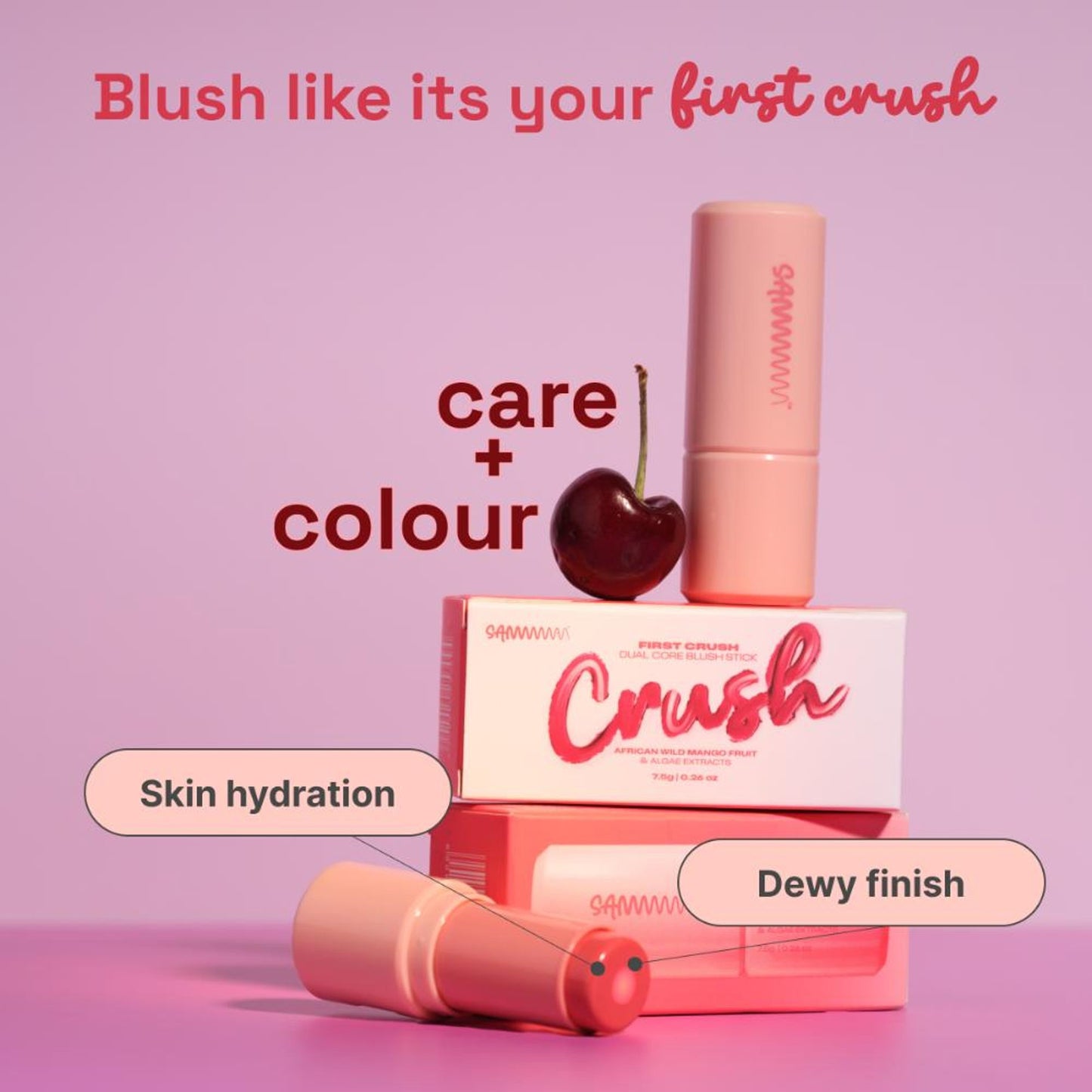 Sammmm First Crush Dual Core Blush Stick - Bellini