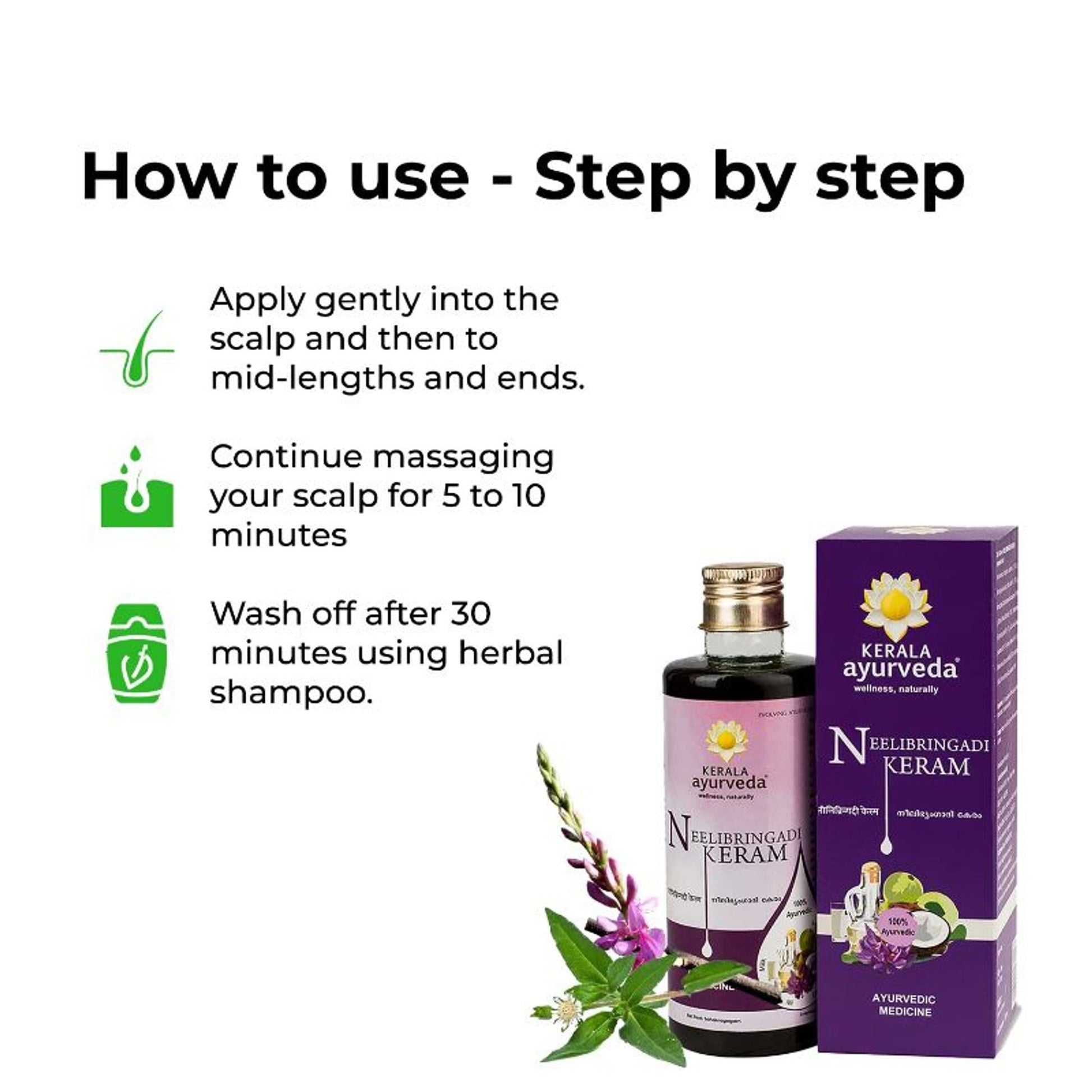 Kerala Ayurveda Neelibringadi Keram Daily Hair Oil For Delay Premature Greying With Neeli