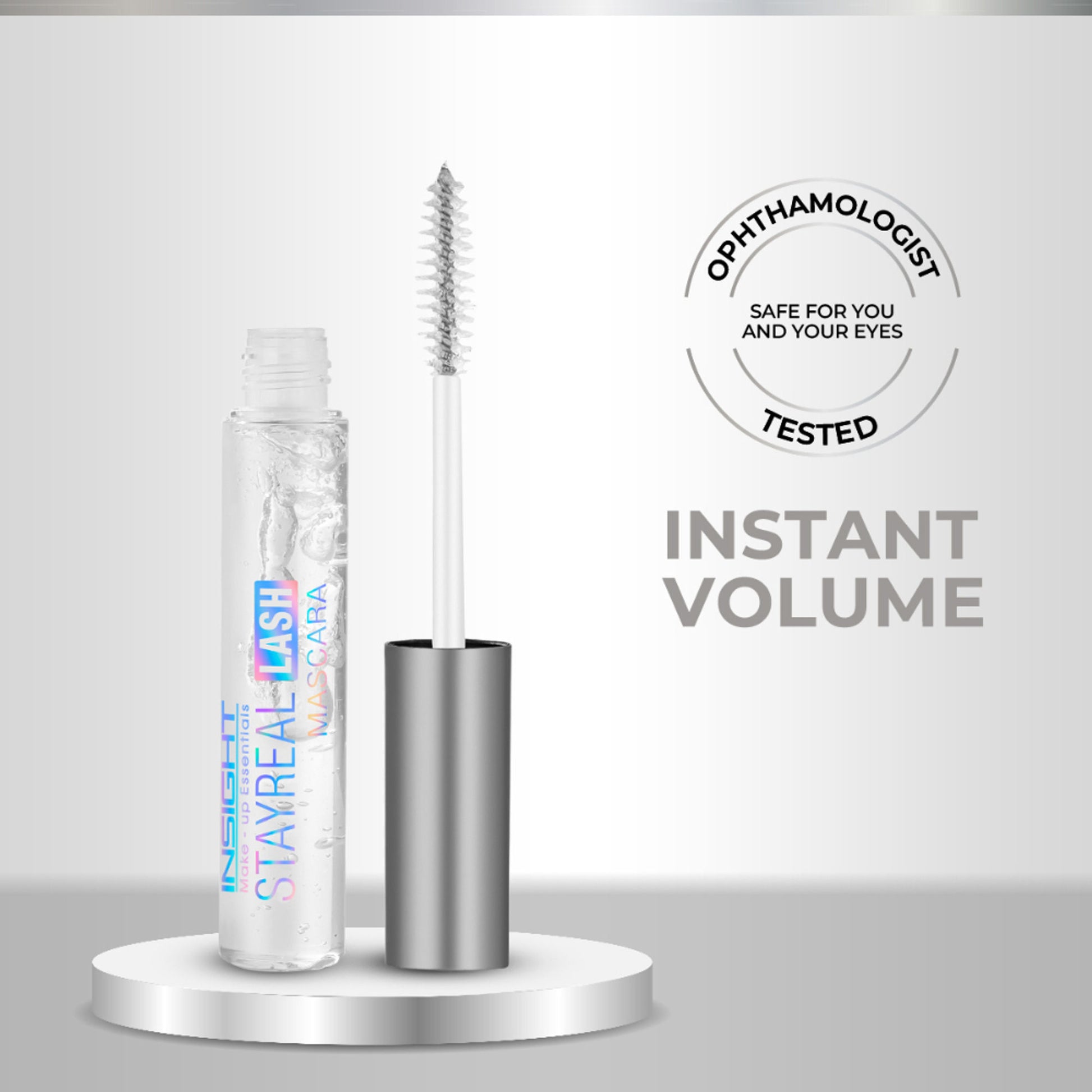 Insight Cosmetics Stay Real Transparent 2 In 1 Brow & Lash Mascara,Sweatproof Long Wear Formula - Transparent