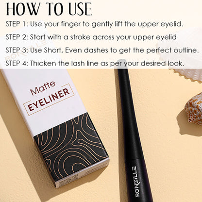 Ronzille Smudgeproof And Waterproof Liquid Matte Eyeliner - Black