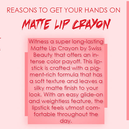 Ronzille Long Stay Matte Lip Crayon - Venetian Red