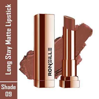 Ronzille Natural Colored Long Stay Matte Lipstick - Shade 18 - Shade-09