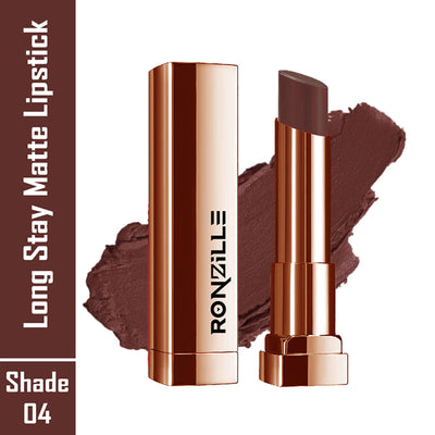 Ronzille Natural Colored Long Stay Matte Lipstick - Shade 18 - Shade-04