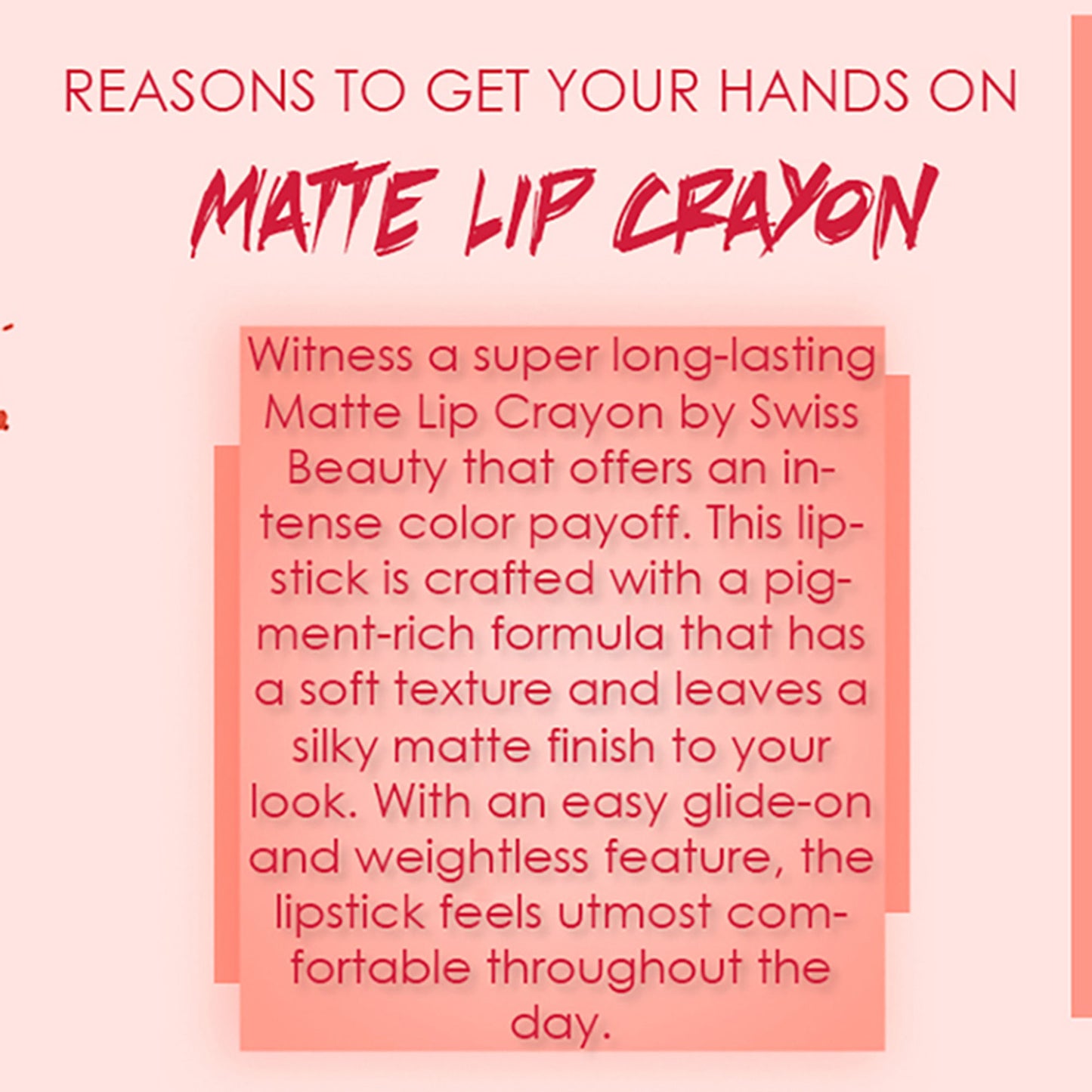 Ronzille Long Stay Matte Lip Crayon - Cherry Wood