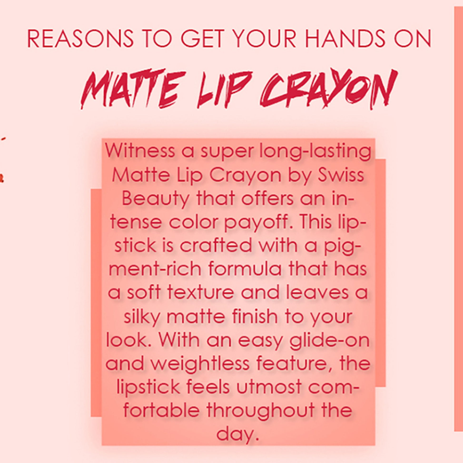 Ronzille Long Stay Matte Lip Crayon - Cherry Wood
