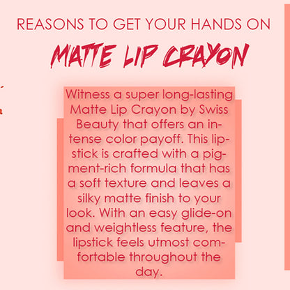 Ronzille Long Stay Matte Lip Crayon - Cherry Wood