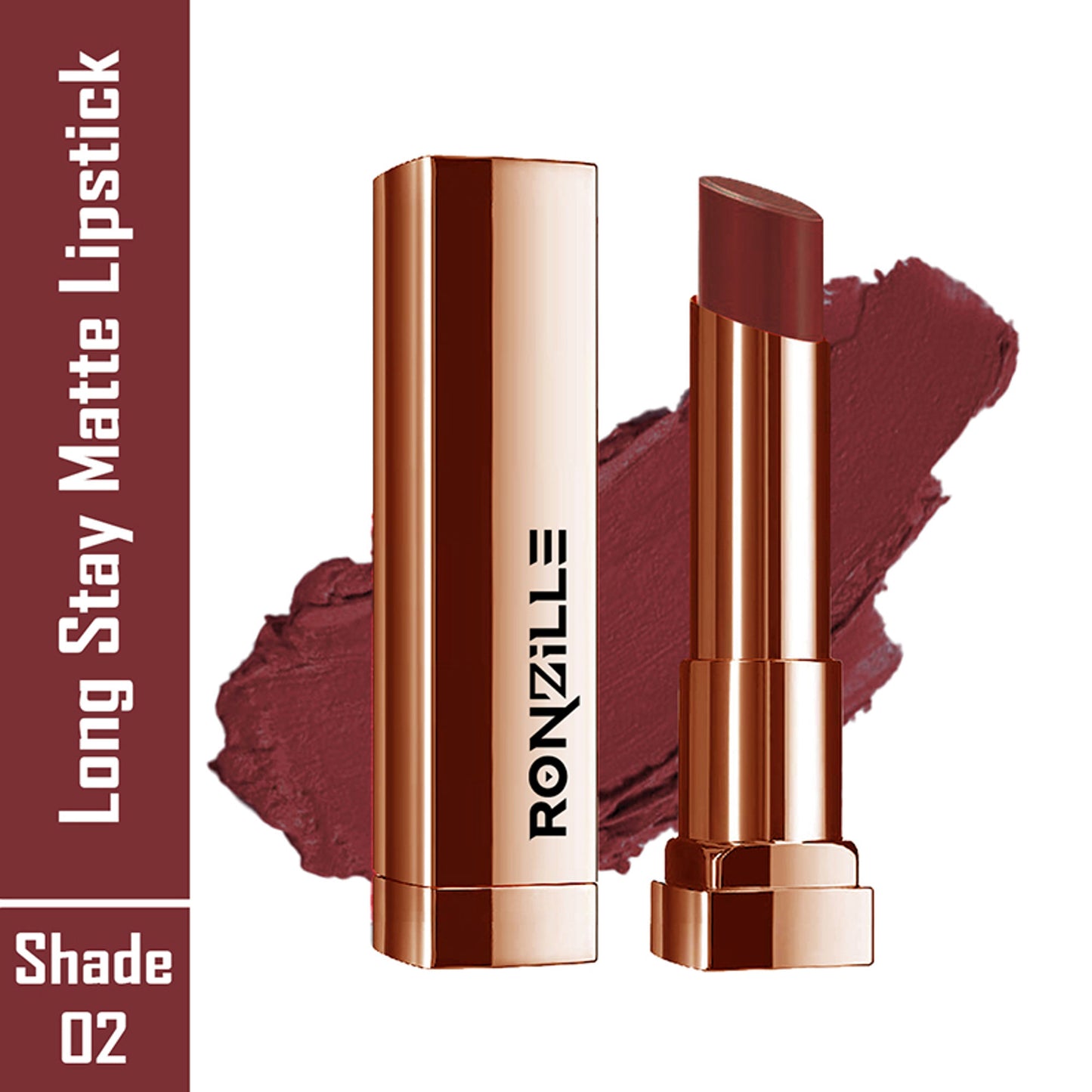 Ronzille Natural Colored Long Stay Matte Lipstick - Shade 18 - Shade-02