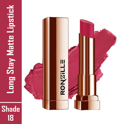 Ronzille Natural Colored Long Stay Matte Lipstick - Shade 18 - Shade-18
