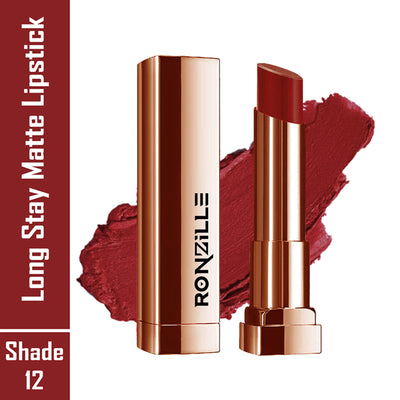 Ronzille Natural Colored Long Stay Matte Lipstick - Shade 18 - Shade-12