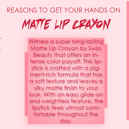 Ronzille Long Stay Matte Lip Crayon - Deep Carmine