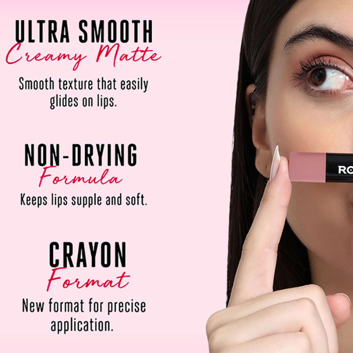 Ronzille Long Stay Matte Lip Crayon - Raspberry Rose
