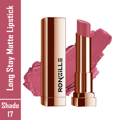 Ronzille Natural Colored Long Stay Matte Lipstick - Shade 18 - Shade-17