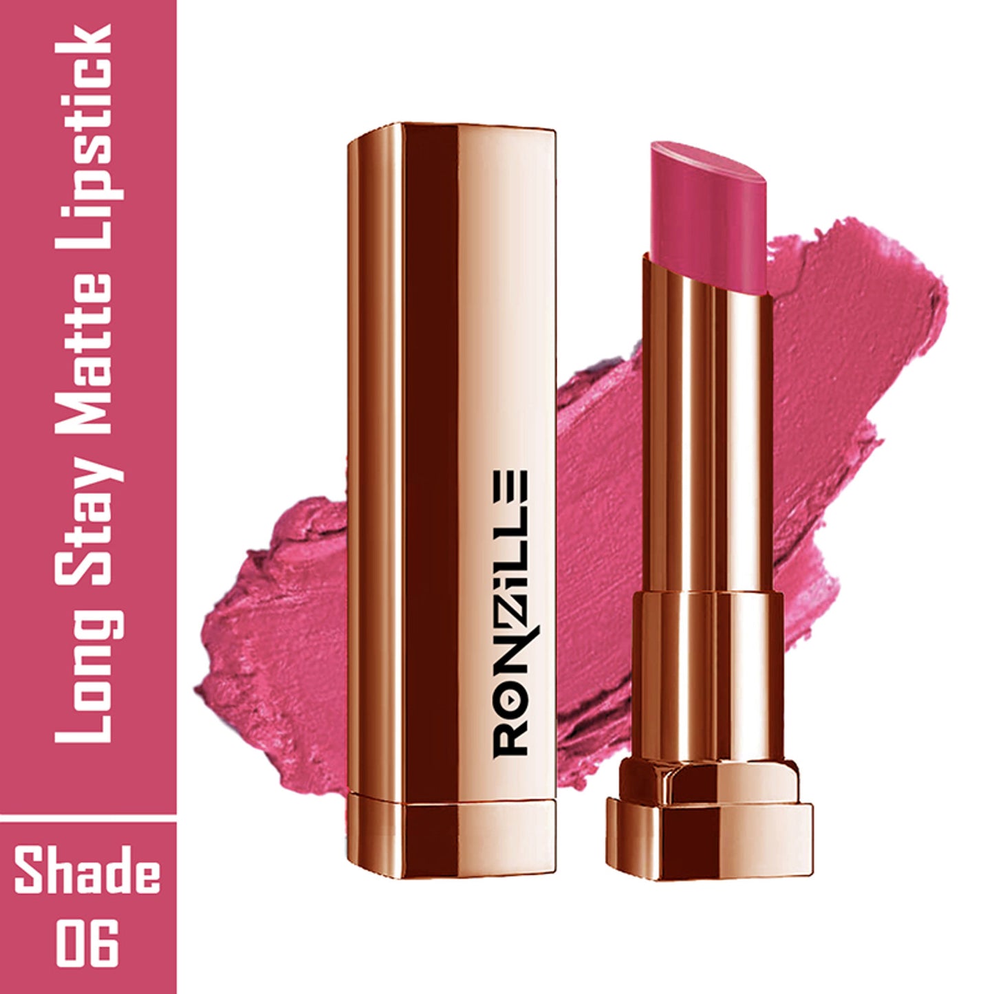 Ronzille Natural Colored Long Stay Matte Lipstick - Shade 18 - Shade-06