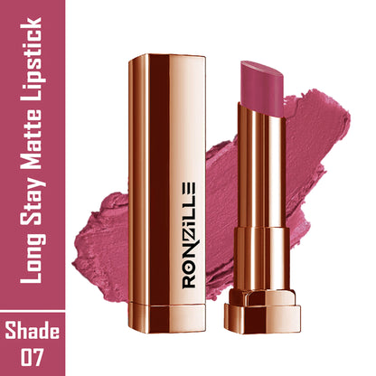 Ronzille Natural Colored Long Stay Matte Lipstick - Shade 18 - Shade-07