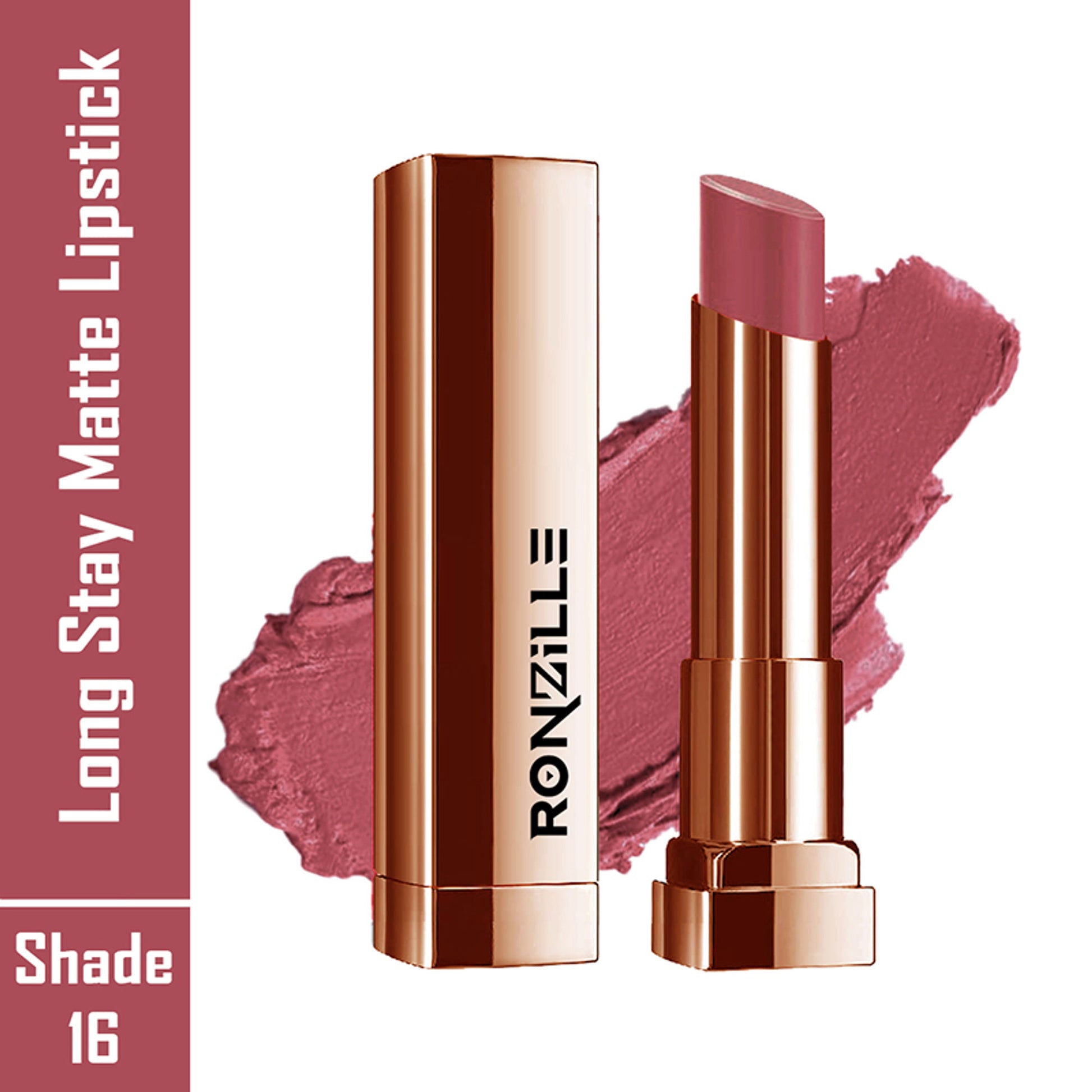 Ronzille Natural Colored Long Stay Matte Lipstick - Shade 18 - Shade-16