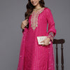 Indyancart VA Women'sEthnic Motifs Woven Design Sequinned Kurta with Trousers & Dupatta