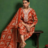 Dhiyona VA Women'sFloral Printed V-Neck Thread Work Kurta With Trousers & Dupatta