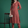 Dhiyona IE Women Printed Pleated Pure Cotton Kurta with Trousers